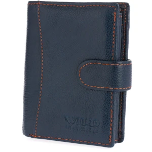 Portfel Męski Skórzany z Zapięciem Wild Horse RFID Granatowy