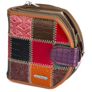 Portfel damski Skórzany Julia Rosso Patchwork