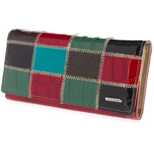 Portfel damski Skórzany Julia Rosso Patchwork