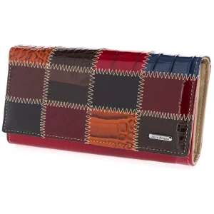 Portfel damski Skórzany Julia Rosso Patchwork
