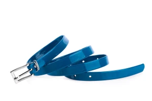 Pasek damski klasyczny lazurowy lakier 1,5 cm