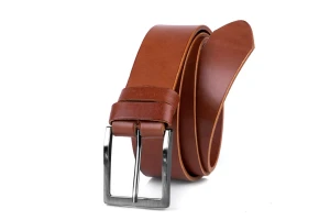 Pasek męski skórzany klasyczny rudy 4 cm