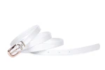 Pasek damski klasyczny biały lakier 1,5 cm