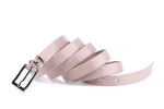 Pasek damski klasyczny pudrowy lakier 1,5 cm